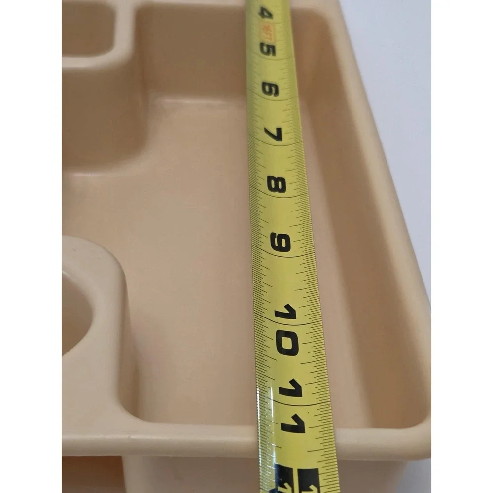 Vintage Rubbermaid Utensil Cutlery Tray Drawer Organizer Tan Plastic